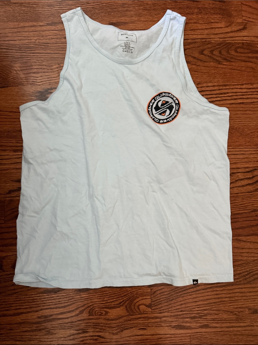 Quiksilver Pale Blue Tank Top with Chest Patch Logo